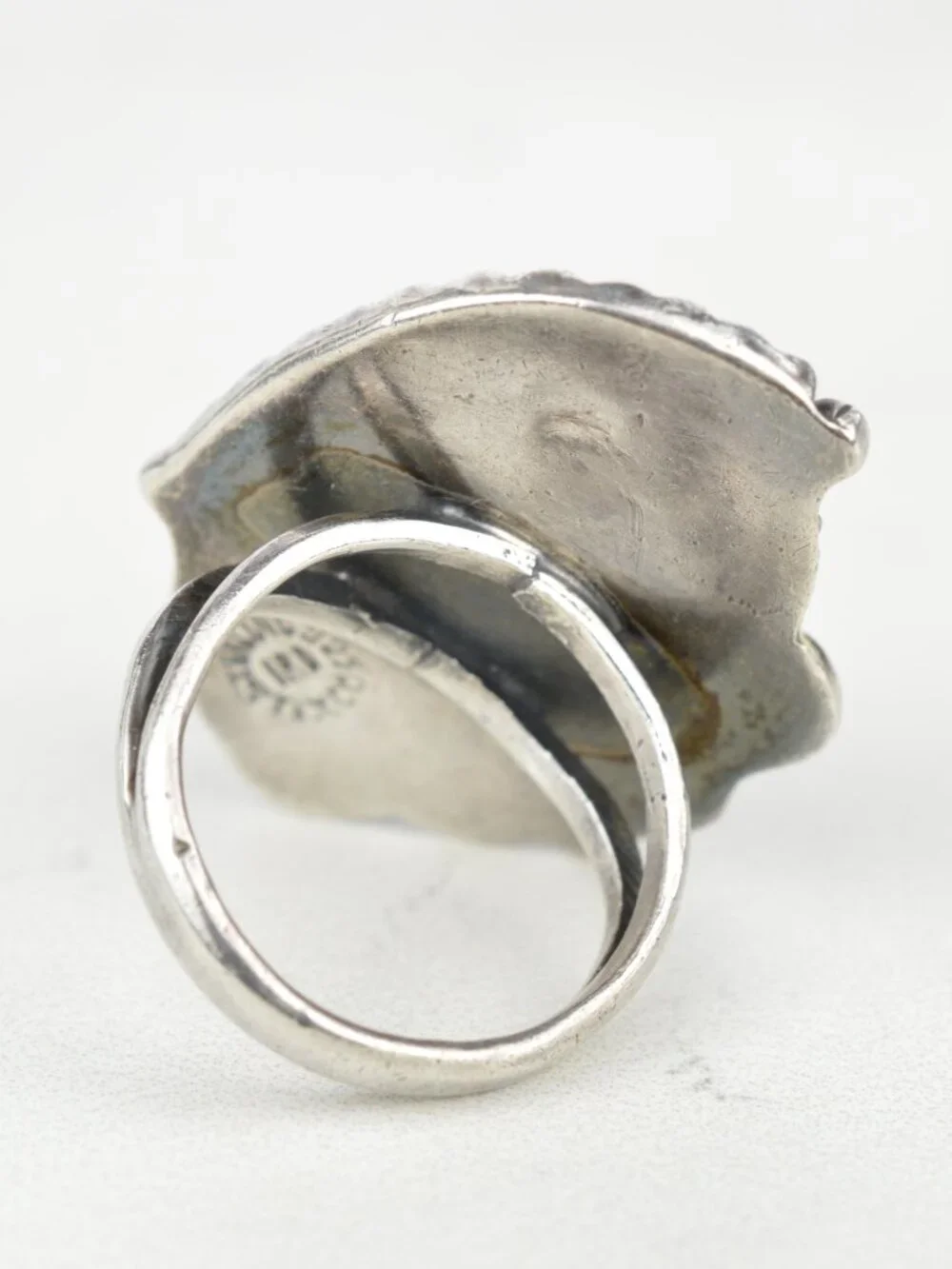 Vintage Taxco Mexico Sterling Silver Dragon's Blood Jasper Ring Size 5 IRD 925